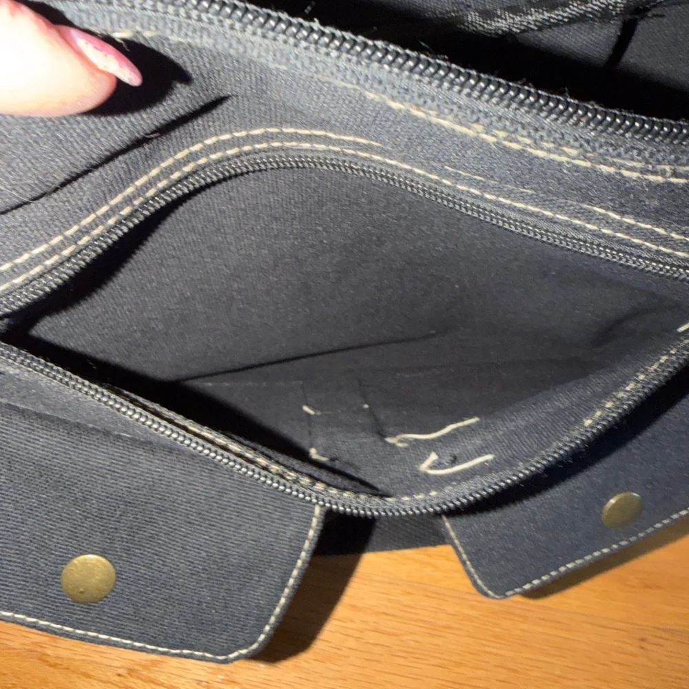 AHMIK Messenger Bag Black Canvas Crossbody Bag Like New